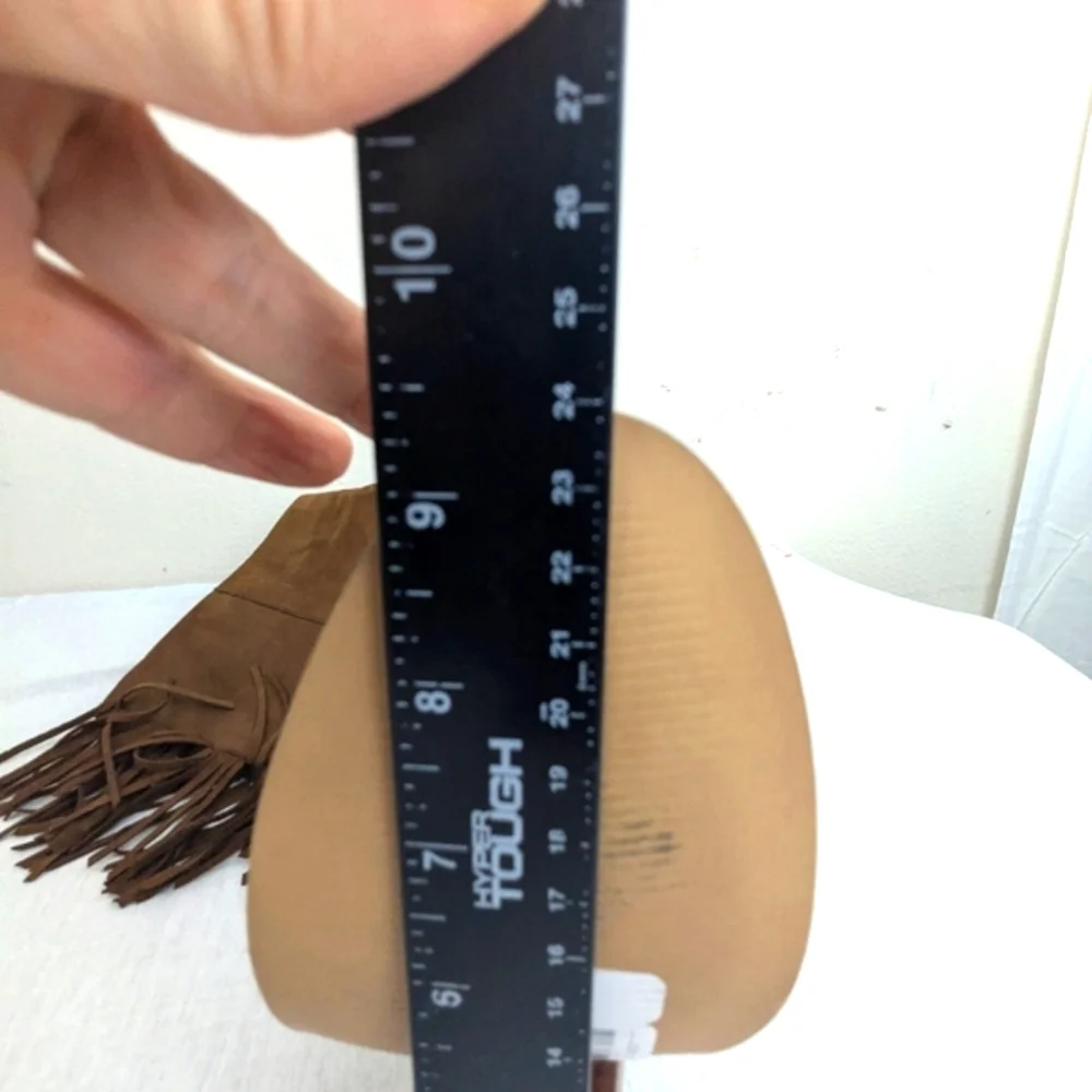 Gianni Bini Brown Suede Leather Fringe Boots Size 8 3.5